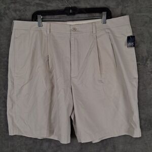 Brooks Brothers 346 Shorts Mens Size 42 Pleated Chino Stone Beige NWT